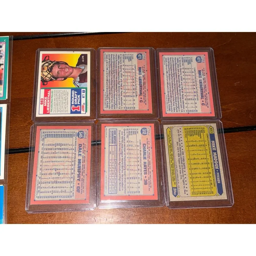 Philadelphia Phillies Lot Baseball Cards Mike Lieberthal Dale Murphy Maddux